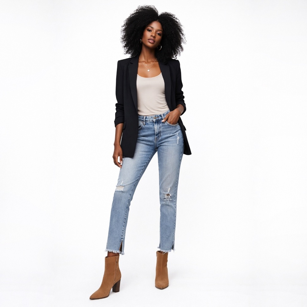 Kensie The Effortless Skinny Crop Light Blue Skinny Jeans